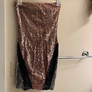 Sequin strapless bodycon dress